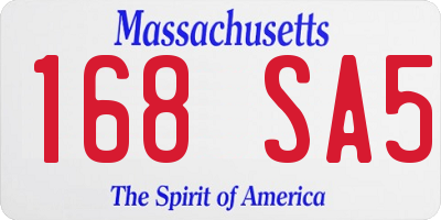 MA license plate 168SA5