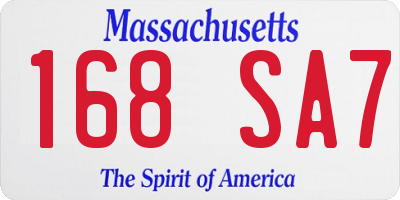 MA license plate 168SA7