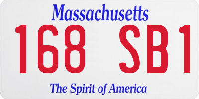 MA license plate 168SB1