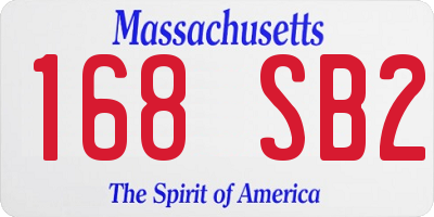 MA license plate 168SB2