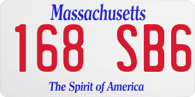 MA license plate 168SB6