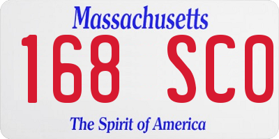 MA license plate 168SC0