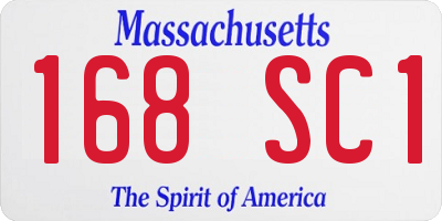 MA license plate 168SC1