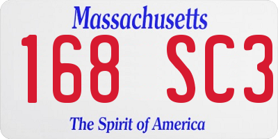 MA license plate 168SC3