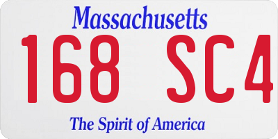 MA license plate 168SC4