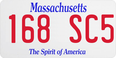 MA license plate 168SC5