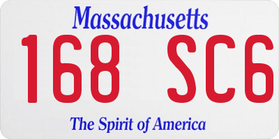 MA license plate 168SC6