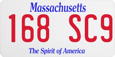 MA license plate 168SC9