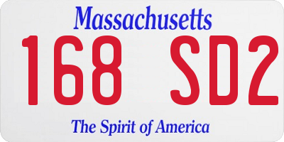 MA license plate 168SD2