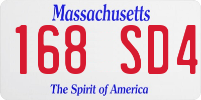 MA license plate 168SD4