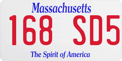 MA license plate 168SD5