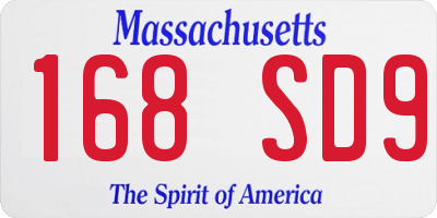 MA license plate 168SD9