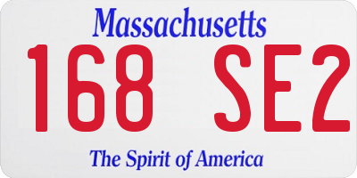 MA license plate 168SE2