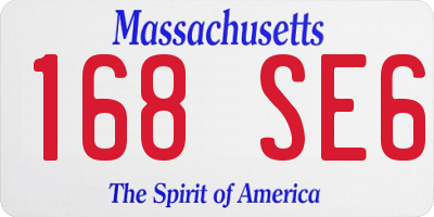 MA license plate 168SE6