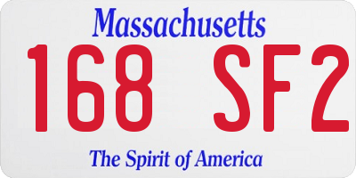 MA license plate 168SF2