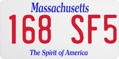 MA license plate 168SF5