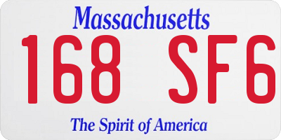 MA license plate 168SF6