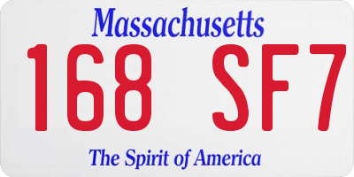 MA license plate 168SF7