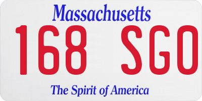 MA license plate 168SG0