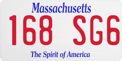 MA license plate 168SG6