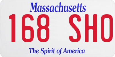 MA license plate 168SH0