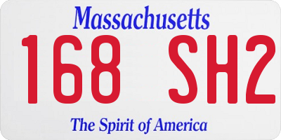 MA license plate 168SH2
