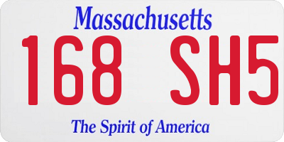 MA license plate 168SH5