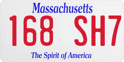 MA license plate 168SH7