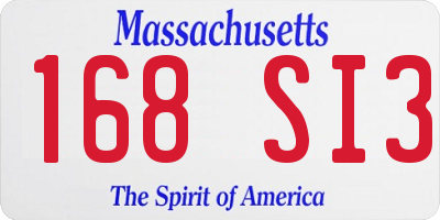 MA license plate 168SI3
