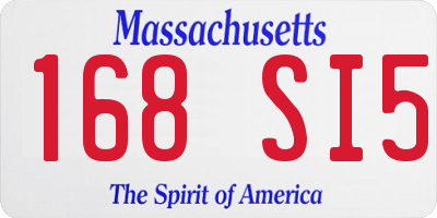 MA license plate 168SI5