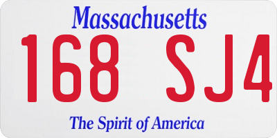 MA license plate 168SJ4