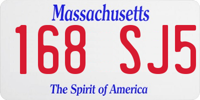 MA license plate 168SJ5