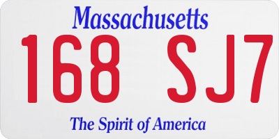 MA license plate 168SJ7