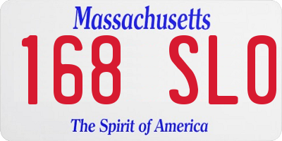 MA license plate 168SL0