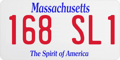 MA license plate 168SL1