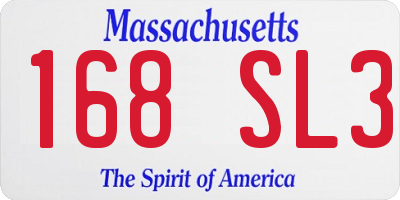 MA license plate 168SL3