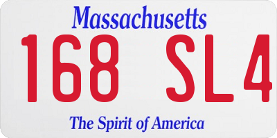 MA license plate 168SL4