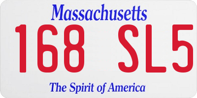 MA license plate 168SL5