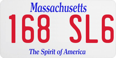 MA license plate 168SL6
