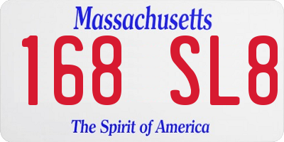 MA license plate 168SL8