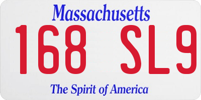 MA license plate 168SL9