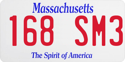 MA license plate 168SM3