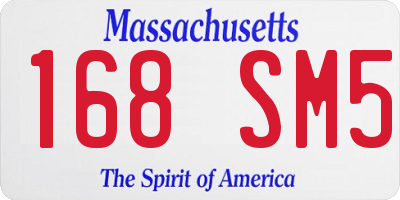 MA license plate 168SM5