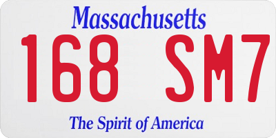 MA license plate 168SM7