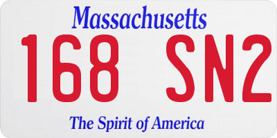 MA license plate 168SN2