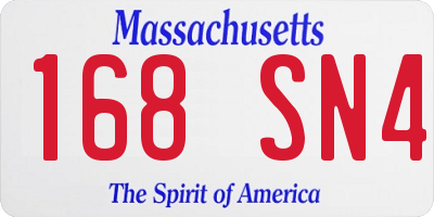 MA license plate 168SN4