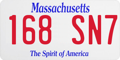 MA license plate 168SN7