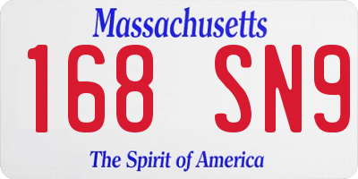 MA license plate 168SN9