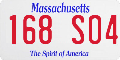 MA license plate 168SO4