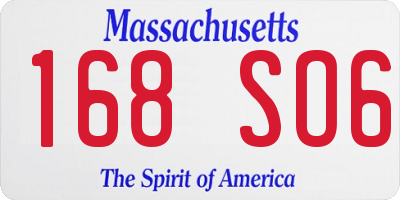 MA license plate 168SO6